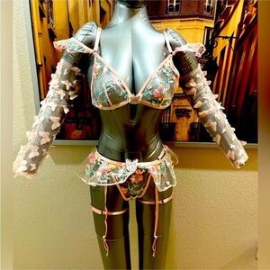 Butterfly  Rave Festival Exotic Dancewear Lingerie Set